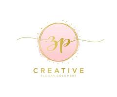 Initial ZP feminine logo. Usable for Nature, Salon, Spa, Cosmetic and Beauty Logos. Flat Vector Logo Design Template Element.