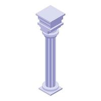 Ruin column icon, isometric style vector