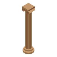 Greek column icon, isometric style vector