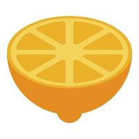 Half of lemon icon, isometric style vector