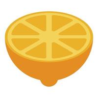 Half of lemon icon, isometric style vector