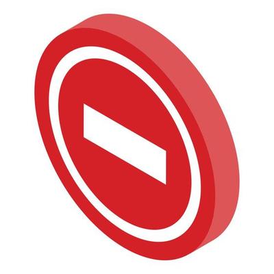 Restriction access icon, isometric style