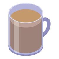 Cocoa mug drink icon, isometric style vector