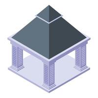 Stone gazebo icon, isometric style vector