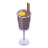 Mulled wine icon, isometric style vector