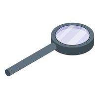 Magnify glass icon, isometric style vector