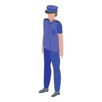 Policeman passport control icon, isometric style vector