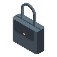 Woman leather bag icon, isometric style vector