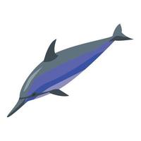 Dolphin jump icon, isometric style vector