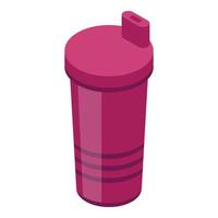 Modern sippy cup icon, isometric style vector