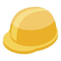 icono de casco amarillo de protección, estilo isométrico vector