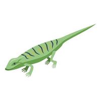 icono de lagarto verde clásico, estilo isométrico vector