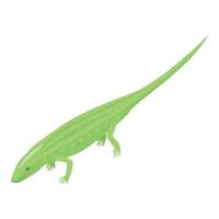 icono de reptil verde, estilo isométrico vector