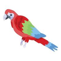 Exotic parrot icon, isometric style vector