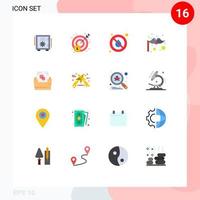 16 iconos creativos signos y símbolos modernos de carpeta de documentos bigote gota disfraz clima paquete editable de elementos de diseño de vectores creativos