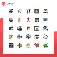 User Interface Pack of 25 Basic Filled line Flat Colors of startup business earrings portrait photographer Editable Vector Design Elements