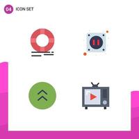 4 Flat Icon concept for Websites Mobile and Apps circle circle protection electricity up Editable Vector Design Elements