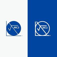 fórmula matemática fórmula matemática educación línea y glifo icono sólido bandera azul vector