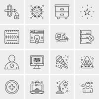 16 iconos de negocios universales vector ilustración de icono creativo para usar en proyectos relacionados con la web y dispositivos móviles