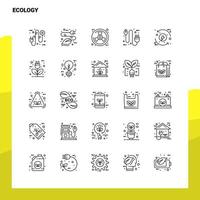 Set of Ecology Line Icon set 25 Icons Vector Minimalism Style Design Black Icons Set Linear pictogram pack