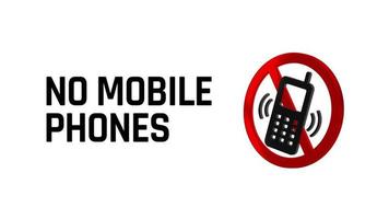 No Mobile Phones Sign, Use of Cell Phone is Prohibited, 3D Rendering, Chroma Key, Luma Matte Selection video