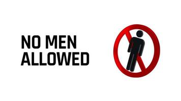keine männer erlaubt, kein männliches zeichen, 3d-rendering, chroma-key, luma-matte-auswahl video