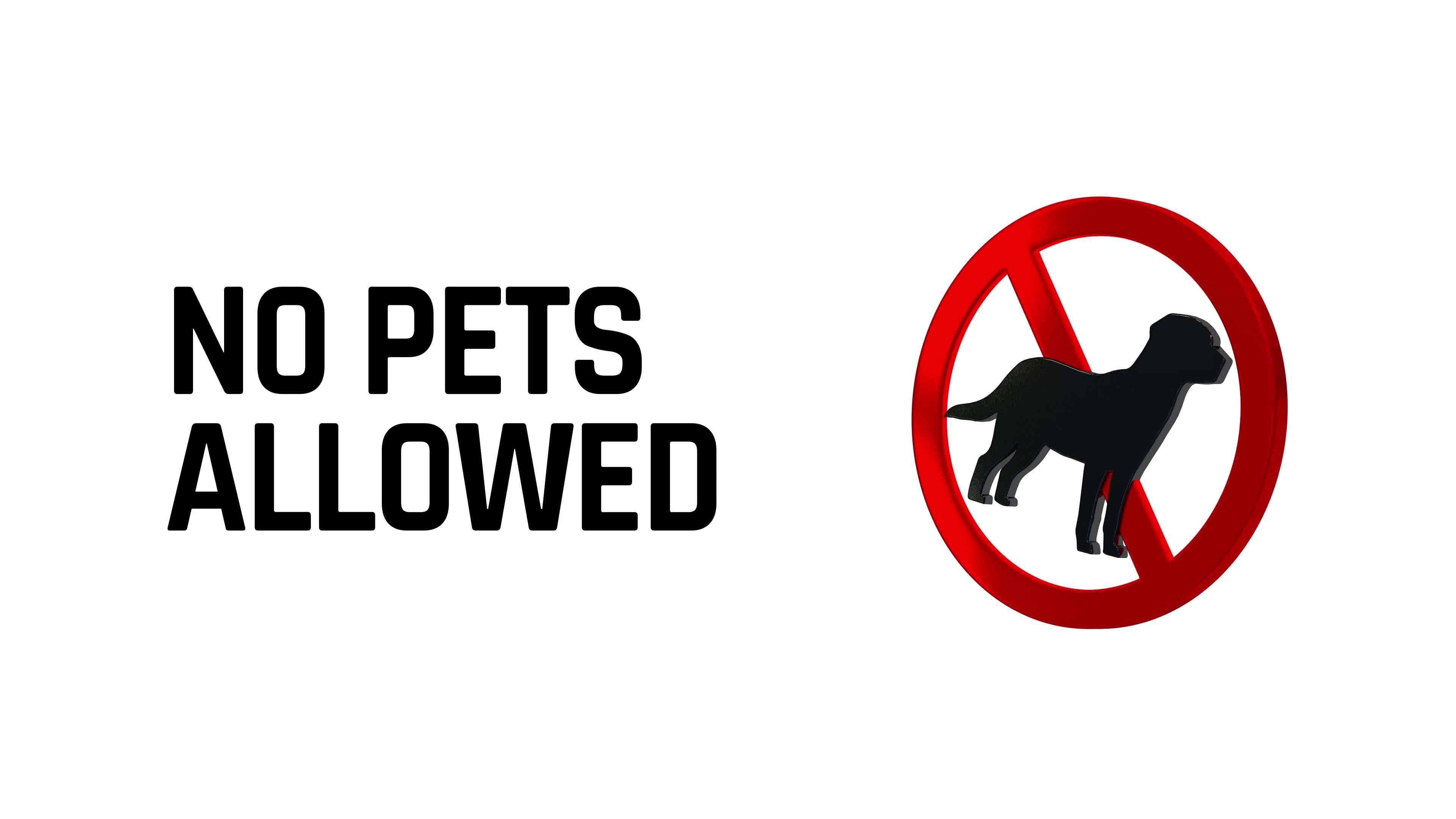 No Pets Allowed, No Animals, 3D Rendering, Chroma Key, Luma Matte Selection 15849982 Stock Video