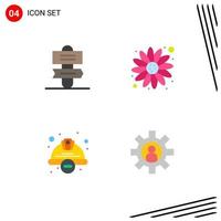 Pack of 4 Modern Flat Icons Signs and Symbols for Web Print Media such as holiday safety carnival cap customer support Editable Vector Design Elements