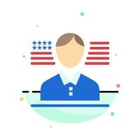 Man American Flag Abstract Flat Color Icon Template vector