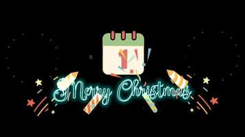 Animated merry christmas video