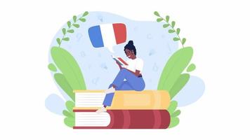 Animated read French book concept video