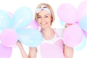 Woman with balloons photo