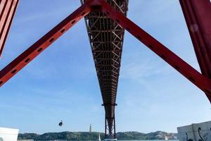 The Ponte 25 de Abril or 25th of April Bridge in Lisbon, Portugal photo