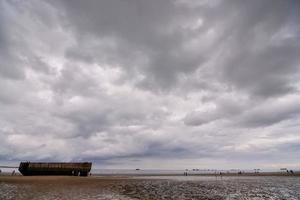 Beach on a cloudy day photo