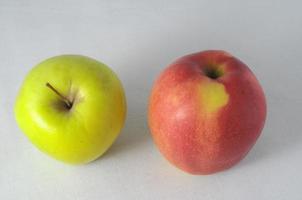 Ripe green and red apples photo