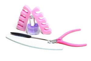 Manicure or pedicure set on white background photo