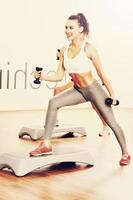 Group of women working out in gym photo