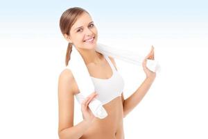 Fit woman with towel photo