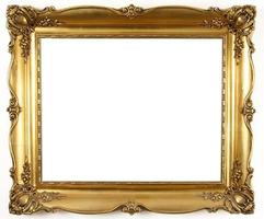 gold frame on white background photo