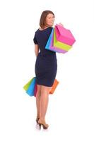 Woman with colorful shopping bags photo