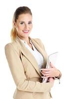 Businesswoman and tablet photo