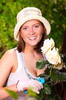 Young woman with roses photo