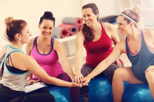 Group of pregnant women during fitness class photo