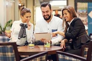 Group of business people working on project photo