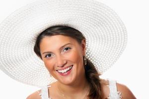 Bride in a hat photo