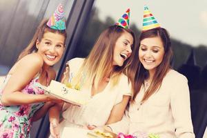 Group of friends celebrating birthday photo