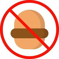 No Fast Food Vector Icon Design