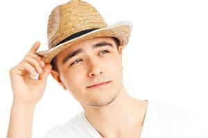 Man in a summer hat photo