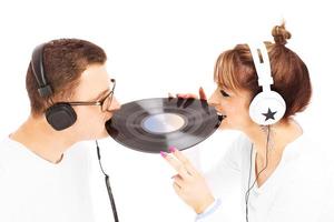 Young couple and music photo