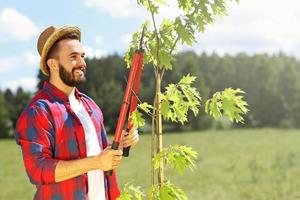 Young man in the garden photo